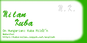 milan kuba business card